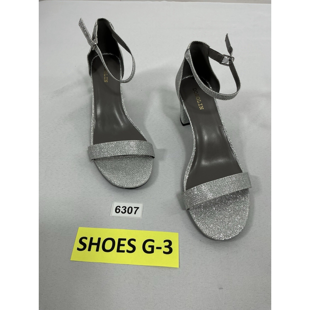 Womans Dobolin Slipon Formal Strappy Sandal Eu 40.5 Us 9.5/10 Silver Open Toe